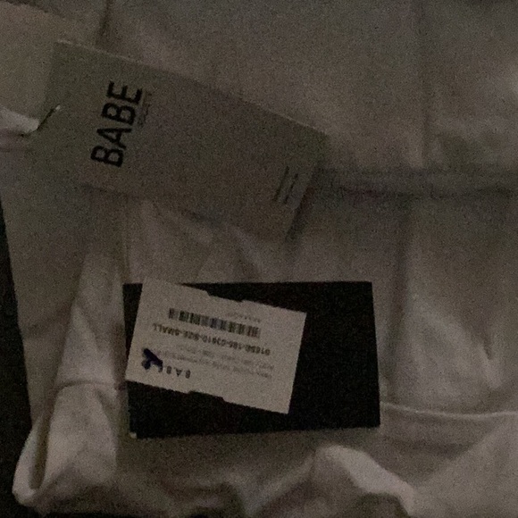 $5 Sale NWT BABE Society White Asymmetrical Ruffle Mini Dress Size S - Picture 5 of 5